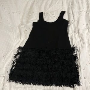 BB Dakota Black Fringe Bodycon dress
